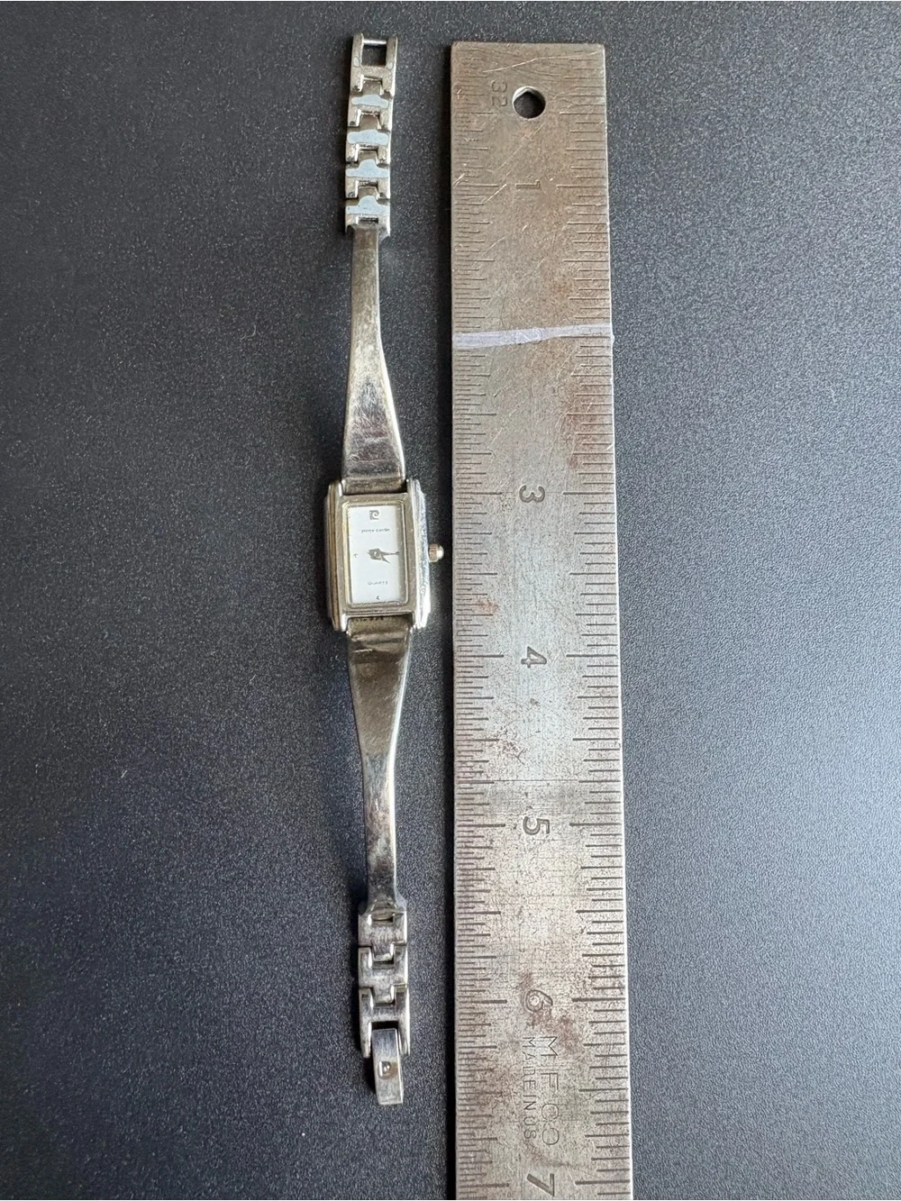 Pierce Carter Silver-Tone Rectangular Quartz Bracelet Watch
